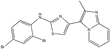 N-(2,4-dibromophenyl)-4-(2-methylimidazo[1,2-a]pyridin-3-yl)-1,3-thiazol-2-amine Struktur