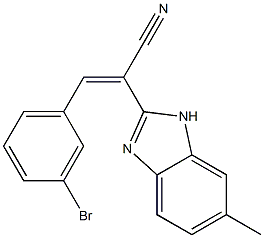 3-(3-bromophenyl)-2-(6-methyl-1H-benzimidazol-2-yl)acrylonitrile Struktur