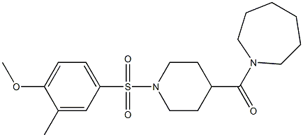 4-{[4-(1-azepanylcarbonyl)-1-piperidinyl]sulfonyl}-2-methylphenyl methyl ether Struktur