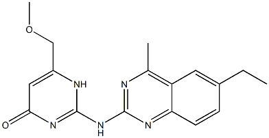 2-[(6-ethyl-4-methyl-2-quinazolinyl)amino]-6-(methoxymethyl)-4(1H)-pyrimidinone Struktur