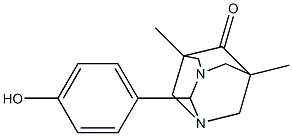 2-(4-hydroxyphenyl)-5,7-dimethyl-1,3-diazatricyclo[3.3.1.1~3,7~]decan-6-one Struktur