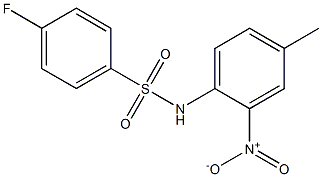 4-fluoro-N-{2-nitro-4-methylphenyl}benzenesulfonamide Struktur