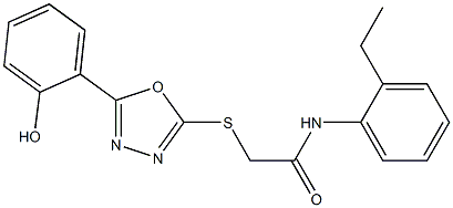 N-(2-ethylphenyl)-2-{[5-(2-hydroxyphenyl)-1,3,4-oxadiazol-2-yl]sulfanyl}acetamide Struktur