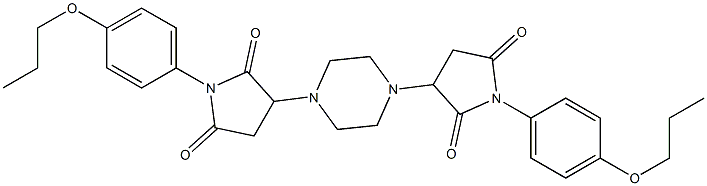 3-{4-[2,5-dioxo-1-(4-propoxyphenyl)-3-pyrrolidinyl]-1-piperazinyl}-1-(4-propoxyphenyl)-2,5-pyrrolidinedione Struktur