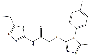 N-(5-ethyl-1,3,4-thiadiazol-2-yl)-2-{[5-methyl-4-(4-methylphenyl)-4H-1,2,4-triazol-3-yl]sulfanyl}acetamide Struktur