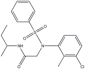 N-(sec-butyl)-2-[3-chloro-2-methyl(phenylsulfonyl)anilino]acetamide Struktur