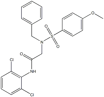 2-{benzyl[(4-methoxyphenyl)sulfonyl]amino}-N-(2,6-dichlorophenyl)acetamide Struktur