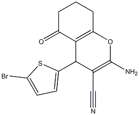 2-amino-4-(5-bromo-2-thienyl)-5-oxo-5,6,7,8-tetrahydro-4H-chromene-3-carbonitrile Struktur