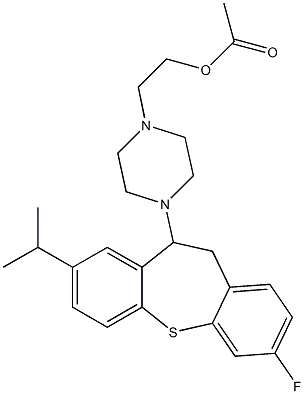 2-[4-(3-fluoro-8-isopropyl-10,11-dihydrodibenzo[b,f]thiepin-10-yl)-1-piperazinyl]ethyl acetate Struktur