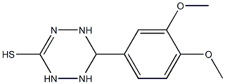 6-(3,4-dimethoxyphenyl)-1,2,5,6-tetrahydro-1,2,4,5-tetraazine-3-thiol Struktur