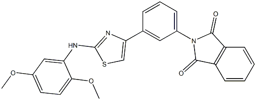 2-{3-[2-(2,5-dimethoxyanilino)-1,3-thiazol-4-yl]phenyl}-1H-isoindole-1,3(2H)-dione Struktur