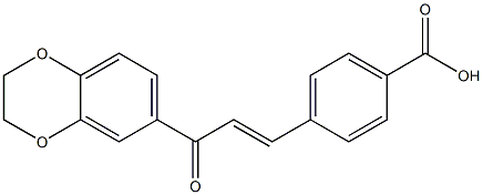 4-[3-(2,3-dihydro-1,4-benzodioxin-6-yl)-3-oxo-1-propenyl]benzoic acid Struktur