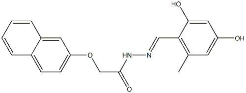 N'-(2,4-dihydroxy-6-methylbenzylidene)-2-(2-naphthyloxy)acetohydrazide Struktur