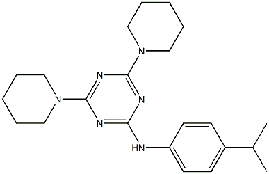 N-(4-isopropylphenyl)-4,6-di(1-piperidinyl)-1,3,5-triazin-2-amine Struktur