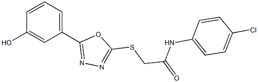 N-(4-chlorophenyl)-2-{[5-(3-hydroxyphenyl)-1,3,4-oxadiazol-2-yl]sulfanyl}acetamide Struktur