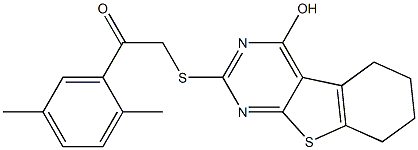 1-(2,5-dimethylphenyl)-2-[(4-hydroxy-5,6,7,8-tetrahydro[1]benzothieno[2,3-d]pyrimidin-2-yl)sulfanyl]ethanone Struktur