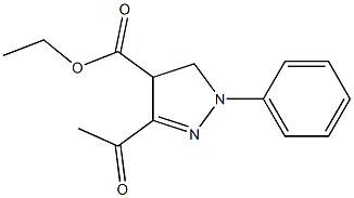 ethyl 3-acetyl-1-phenyl-4,5-dihydro-1H-pyrazole-4-carboxylate Struktur