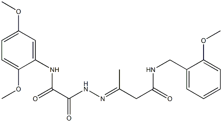 3-{[(2,5-dimethoxyanilino)(oxo)acetyl]hydrazono}-N-(2-methoxybenzyl)butanamide Struktur