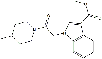 methyl 1-[2-(4-methyl-1-piperidinyl)-2-oxoethyl]-1H-indole-3-carboxylate Struktur