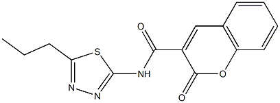 2-oxo-N-(5-propyl-1,3,4-thiadiazol-2-yl)-2H-chromene-3-carboxamide Struktur