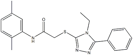 N-(2,5-dimethylphenyl)-2-[(4-ethyl-5-phenyl-4H-1,2,4-triazol-3-yl)sulfanyl]acetamide Struktur