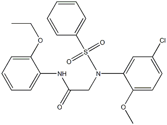 2-[5-chloro-2-methoxy(phenylsulfonyl)anilino]-N-(2-ethoxyphenyl)acetamide Struktur