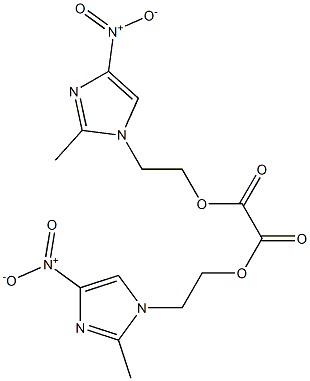 bis(2-{4-nitro-2-methyl-1H-imidazol-1-yl}ethyl) oxalate Struktur