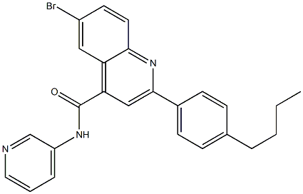 6-bromo-2-(4-butylphenyl)-N-(3-pyridinyl)-4-quinolinecarboxamide Struktur