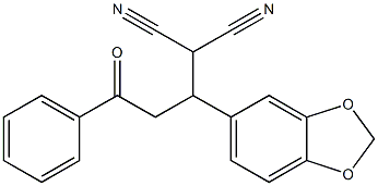 2-[1-(1,3-benzodioxol-5-yl)-3-oxo-3-phenylpropyl]malononitrile Struktur