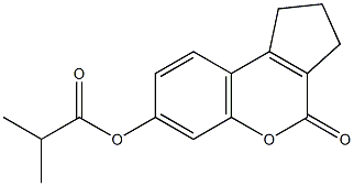 4-oxo-1,2,3,4-tetrahydrocyclopenta[c]chromen-7-yl 2-methylpropanoate Struktur