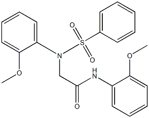 N-(2-methoxyphenyl)-2-[2-methoxy(phenylsulfonyl)anilino]acetamide Struktur