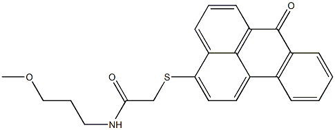 N-(3-methoxypropyl)-2-[(7-oxo-7H-benzo[de]anthracen-3-yl)sulfanyl]acetamide Struktur