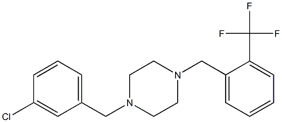 1-(3-chlorobenzyl)-4-[2-(trifluoromethyl)benzyl]piperazine Struktur