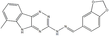 1,3-benzodioxole-5-carbaldehyde (6-methyl-5H-[1,2,4]triazino[5,6-b]indol-3-yl)hydrazone Struktur