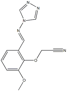 {2-methoxy-6-[(4H-1,2,4-triazol-4-ylimino)methyl]phenoxy}acetonitrile Struktur