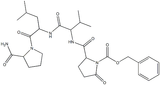 benzyl 2-{[(1-{[(1-{[2-(aminocarbonyl)-1-pyrrolidinyl]carbonyl}-3-methylbutyl)amino]carbonyl}-2-methylpropyl)amino]carbonyl}-5-oxo-1-pyrrolidinecarboxylate Struktur