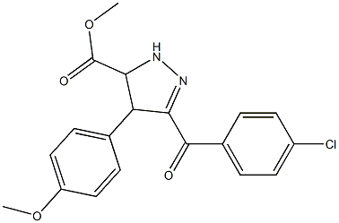 methyl 3-(4-chlorobenzoyl)-4-(4-methoxyphenyl)-4,5-dihydro-1H-pyrazole-5-carboxylate Struktur