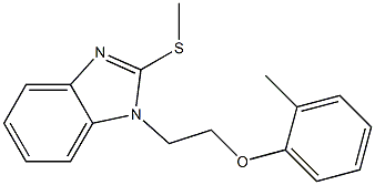 2-methylphenyl 2-[2-(methylsulfanyl)-1H-benzimidazol-1-yl]ethyl ether Struktur