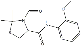 3-formyl-N-(2-methoxyphenyl)-2,2-dimethyl-1,3-thiazolidine-4-carboxamide Struktur