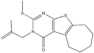 3-(2-methyl-2-propenyl)-2-(methylsulfanyl)-3,5,6,7,8,9-hexahydro-4H-cyclohepta[4,5]thieno[2,3-d]pyrimidin-4-one Struktur