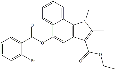 ethyl 5-[(2-bromobenzoyl)oxy]-1,2-dimethyl-1H-benzo[g]indole-3-carboxylate Struktur