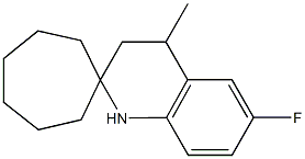 6-fluoro-4-methyl-1,2,3,4-tetrahydrospiro[quinoline-2,1'-cycloheptane] Struktur