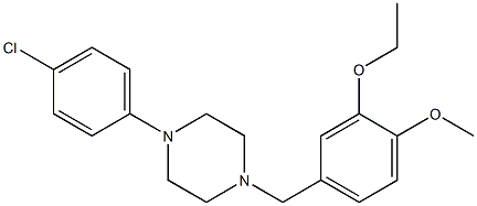 1-(4-chlorophenyl)-4-(3-ethoxy-4-methoxybenzyl)piperazine Struktur