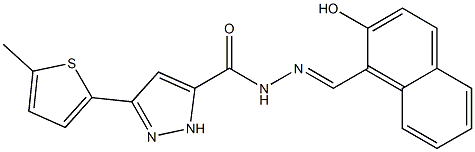 N'-[(2-hydroxy-1-naphthyl)methylene]-3-(5-methyl-2-thienyl)-1H-pyrazole-5-carbohydrazide Struktur