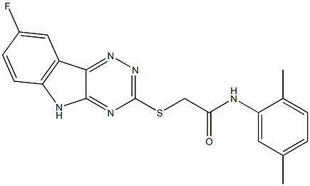 N-(2,5-dimethylphenyl)-2-[(8-fluoro-5H-[1,2,4]triazino[5,6-b]indol-3-yl)sulfanyl]acetamide Struktur