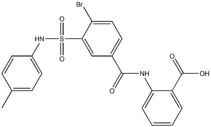 2-{[4-bromo-3-(4-toluidinosulfonyl)benzoyl]amino}benzoic acid Struktur