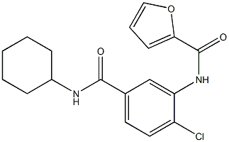 N-{2-chloro-5-[(cyclohexylamino)carbonyl]phenyl}-2-furamide Struktur