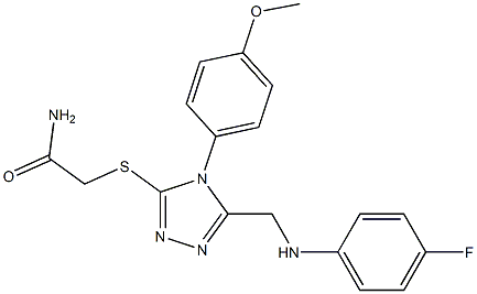 2-({5-{[(4-fluorophenyl)amino]methyl}-4-[4-(methyloxy)phenyl]-4H-1,2,4-triazol-3-yl}sulfanyl)acetamide Struktur