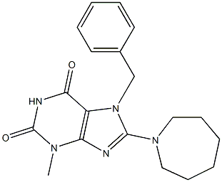 8-(1-azepanyl)-7-benzyl-3-methyl-3,7-dihydro-1H-purine-2,6-dione Struktur