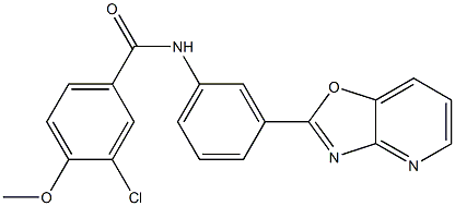 3-chloro-4-methoxy-N-(3-[1,3]oxazolo[4,5-b]pyridin-2-ylphenyl)benzamide Struktur